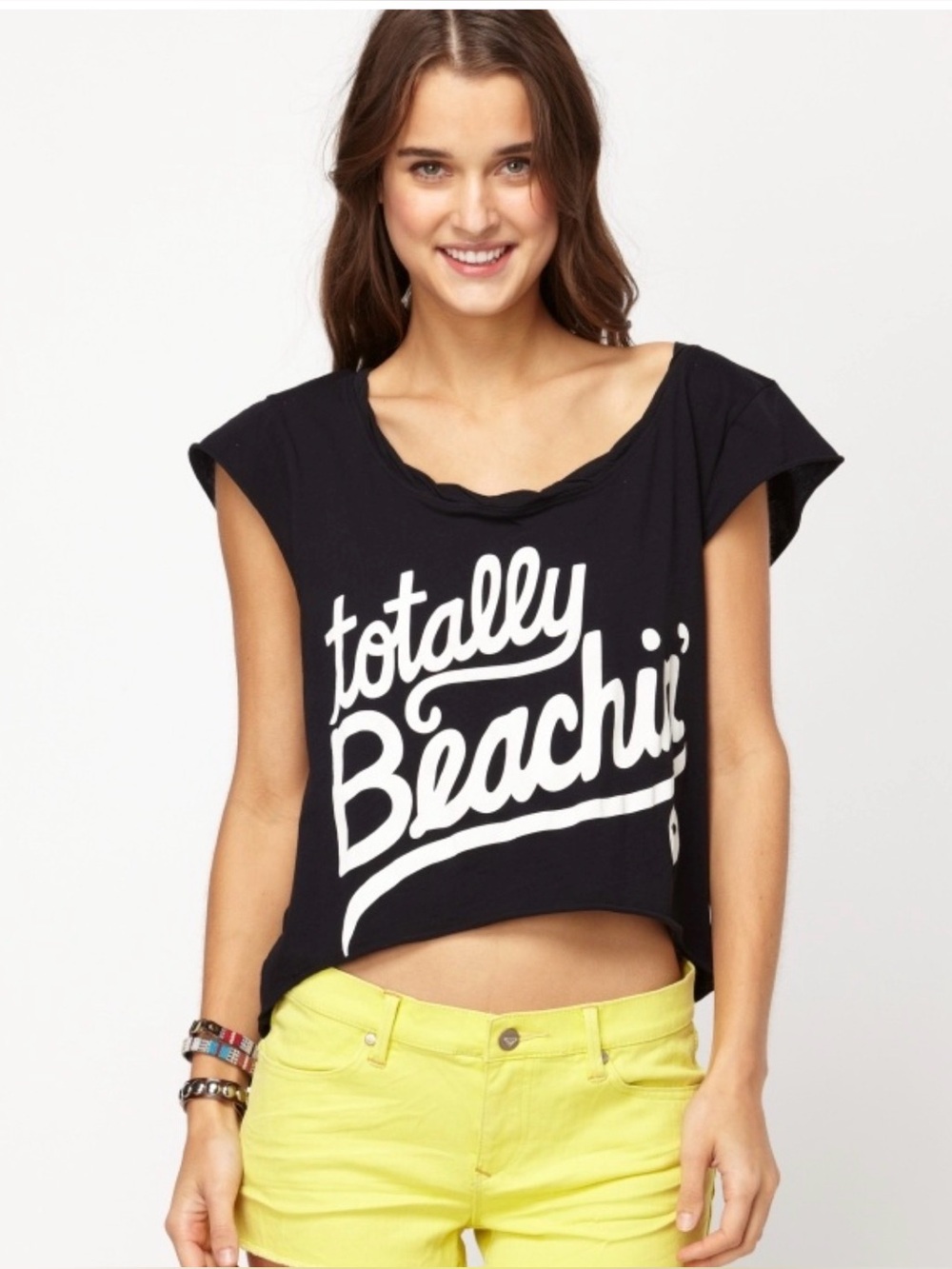Roxy Totally Beachin Spellout Logo Shirt Sz S Y2K Cap Sleeve Graphic